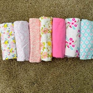 Baby girl flannel receiving blankets